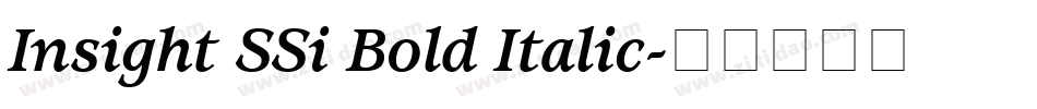 Insight SSi Bold Italic字体转换